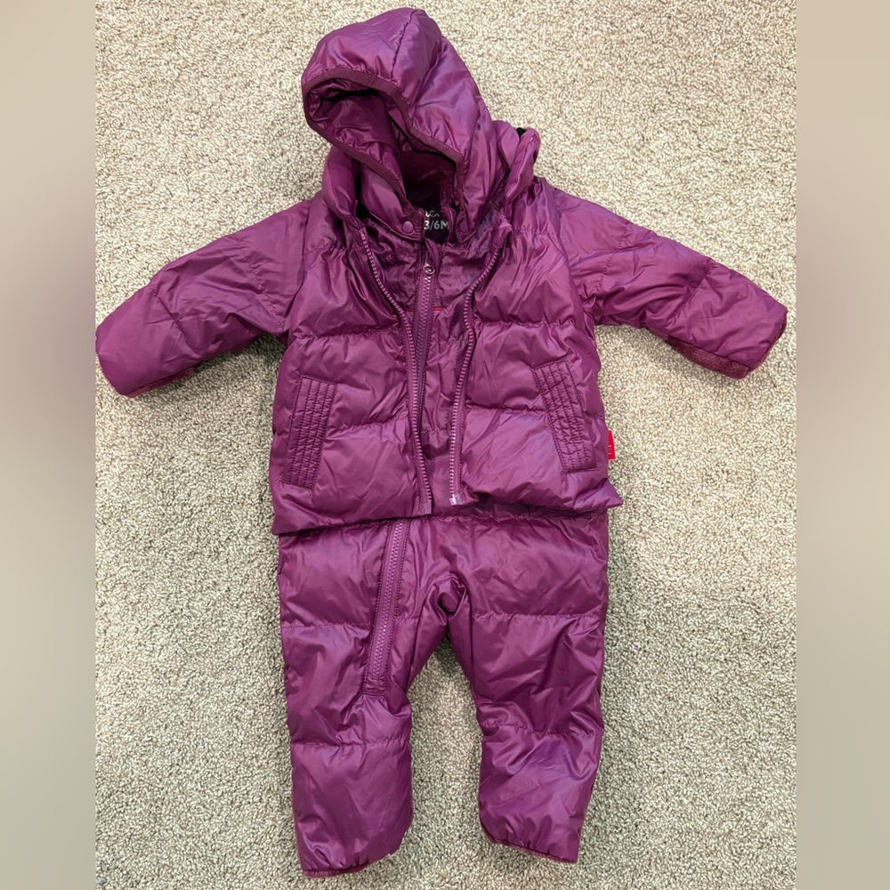 One Kid Road Coat Snow Suit, Plum (3-6M)